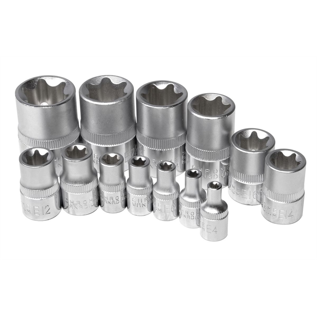 EXTERNAL STAR BIT SOCKET SET, 13 PC.