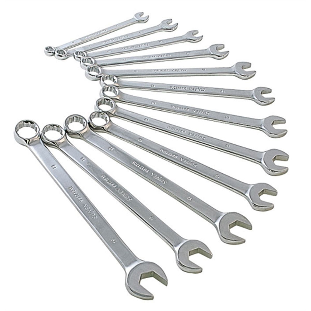 V-Groove Full Polish Metric Combination Wrench Set - 12-Pc