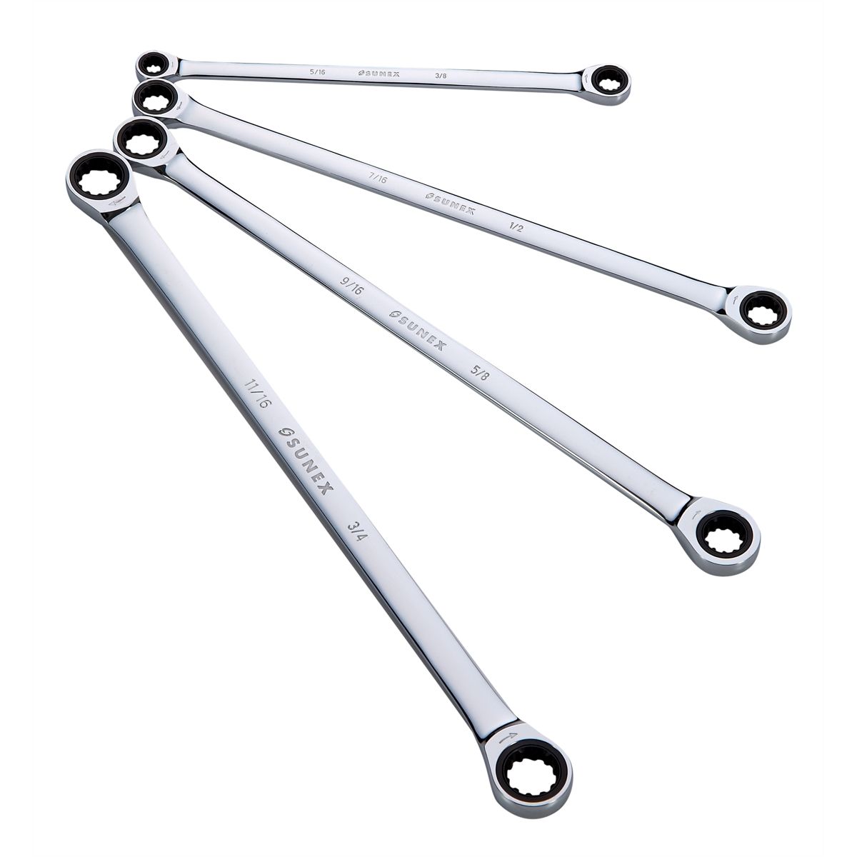 4pc Extra Long Double Box Ratcheting Wrench Set