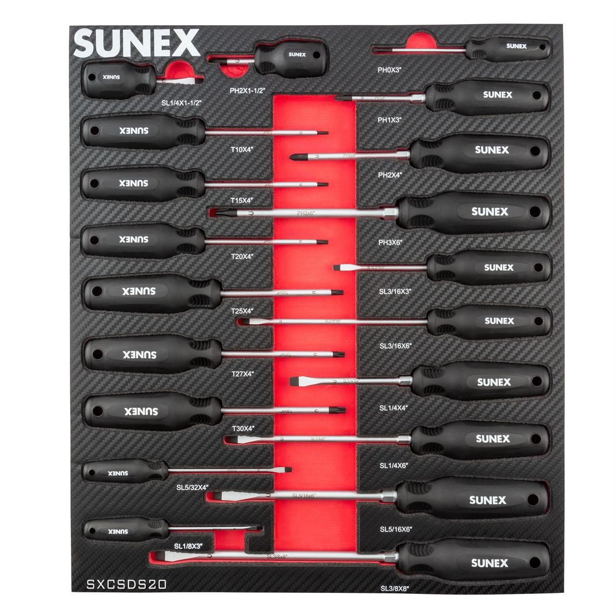 Phillips, Slotted & Torx Magnetic 20 Pc Screwdriver Set in Foam