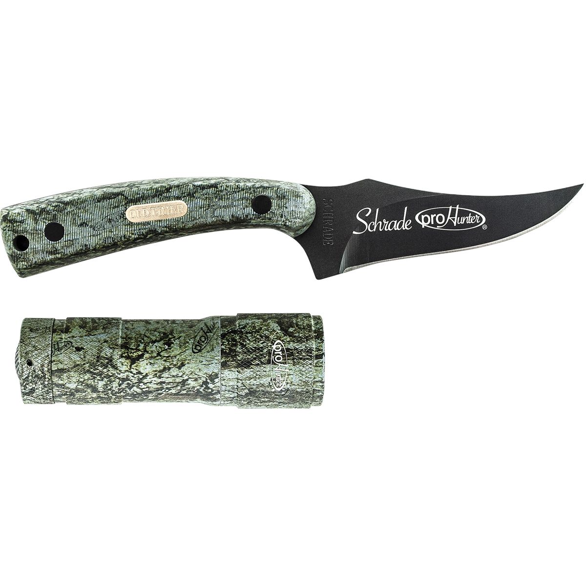 SCHRADE TOUGH CAMO KNIFE/FLASHLIGHT COMBO CLAM PK