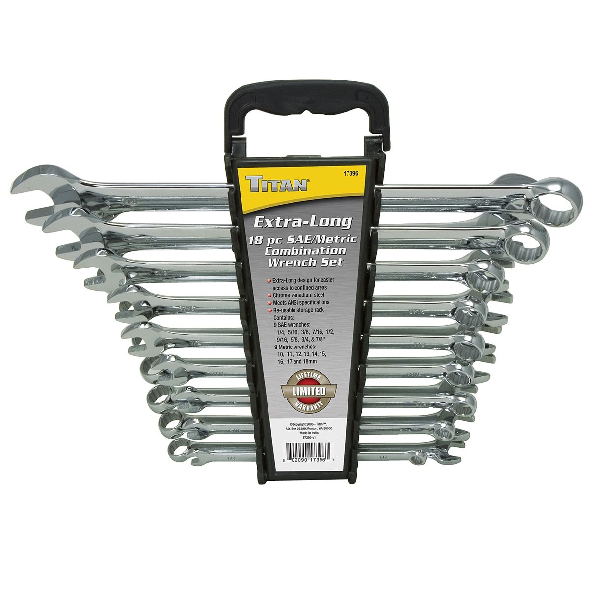 18 pc Extra Long Wrench Set