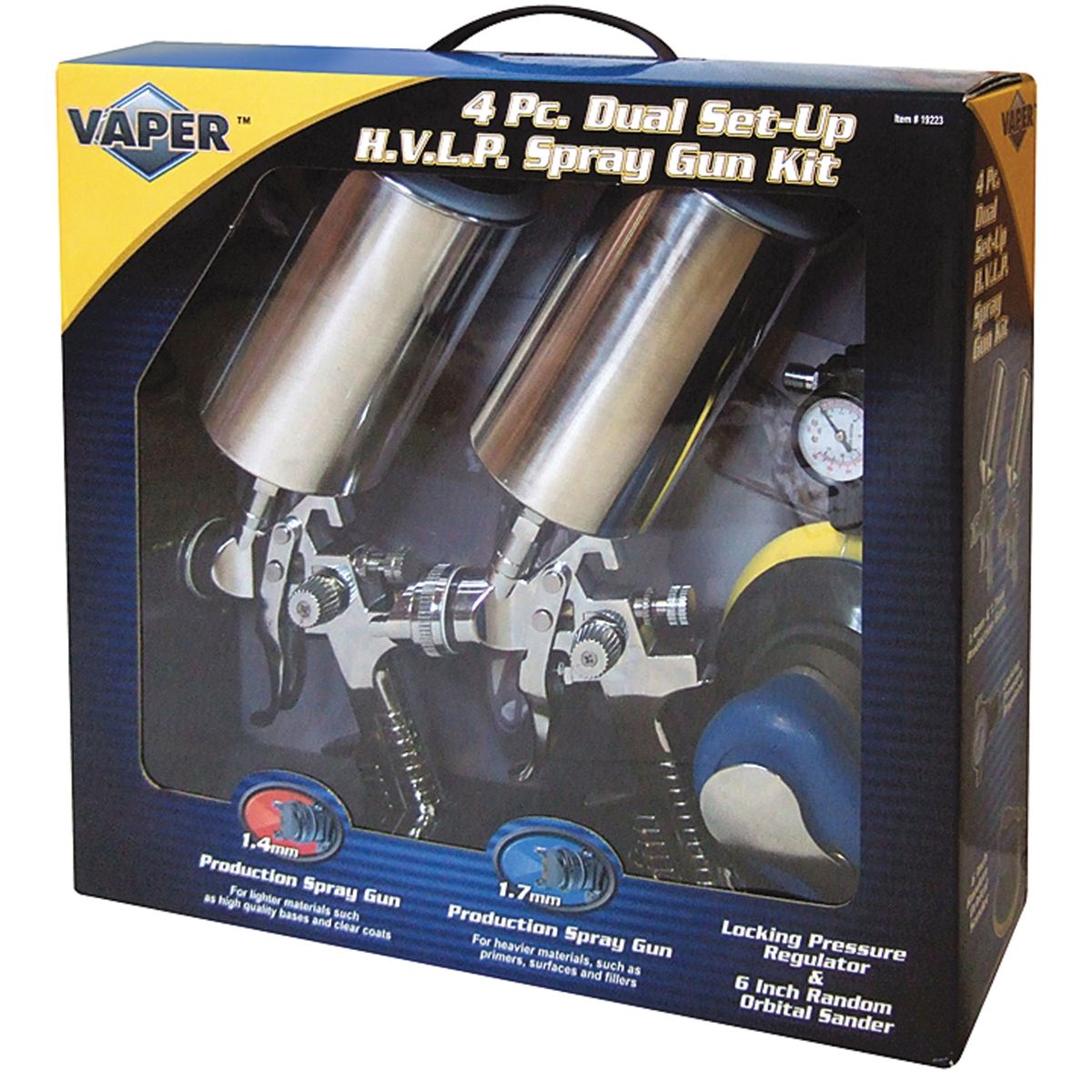 Titan 19223 4 Pc HVLP Dual Set Up Spray Gun Kit TIT19223 TL19223