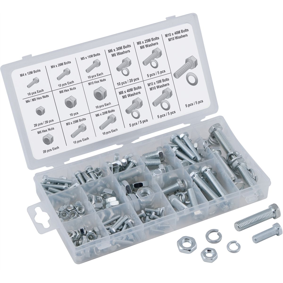 240PC ZINC MM NUT & BOLT