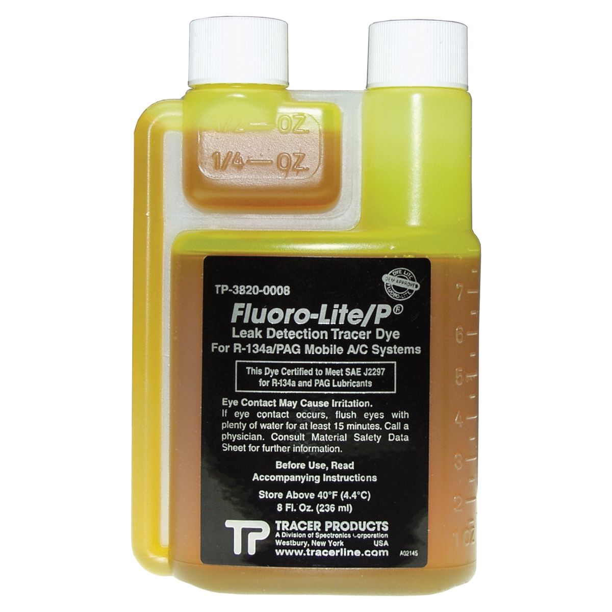 Fluoro-Lite(R) R-134a / PAG Bottled Dye (8 oz Twin Neck)