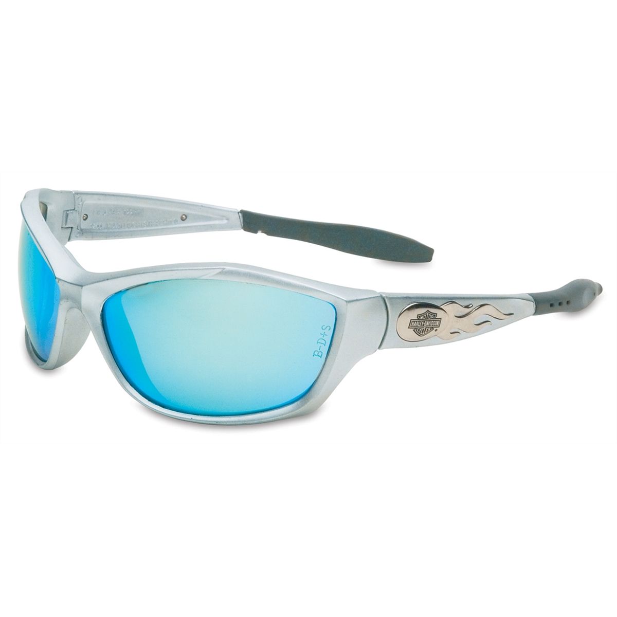 Harley Davidson Safety Glasses with Gunmetal Frame and Blue Lens