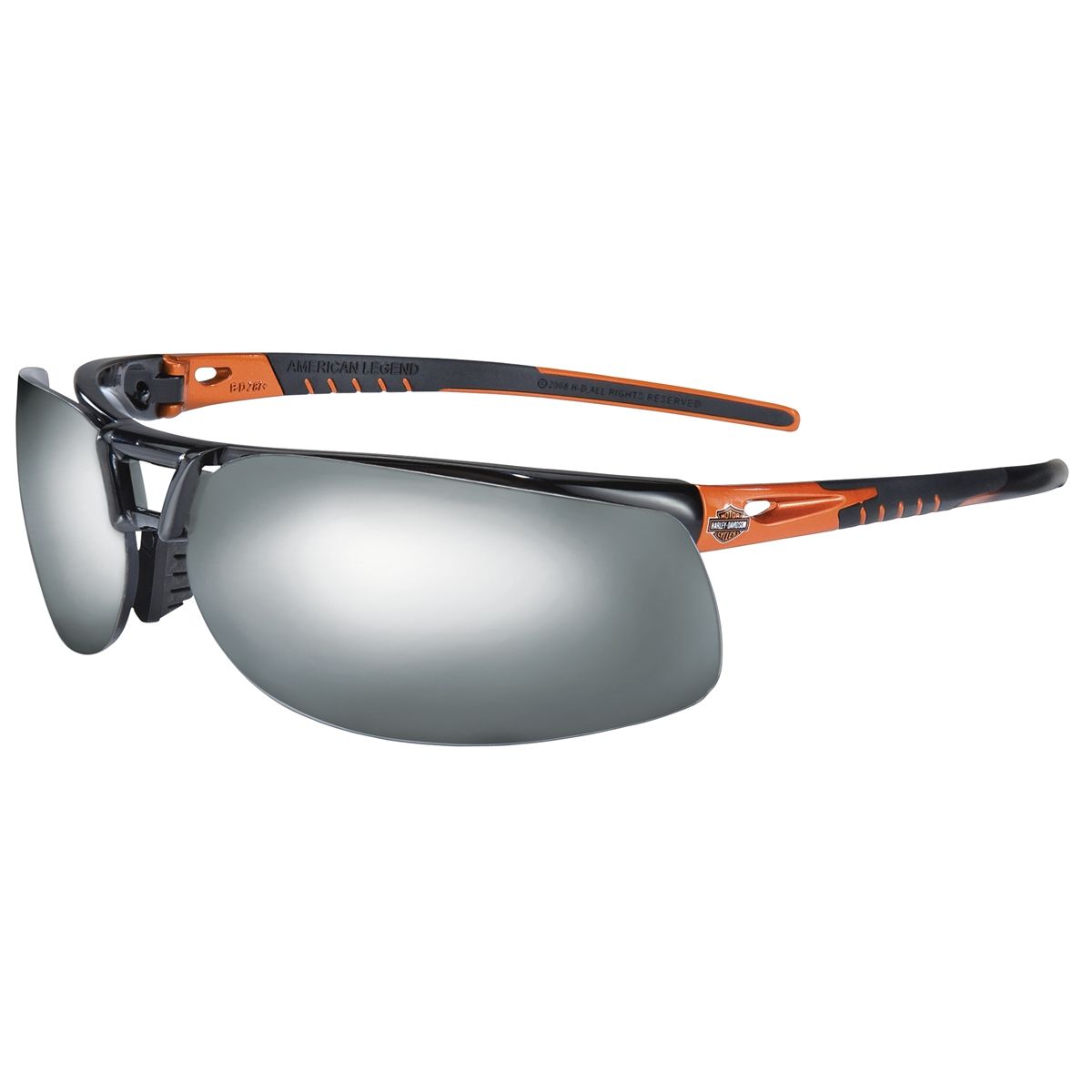 Harley Davidson Orange Black Frame Mirror Lens...