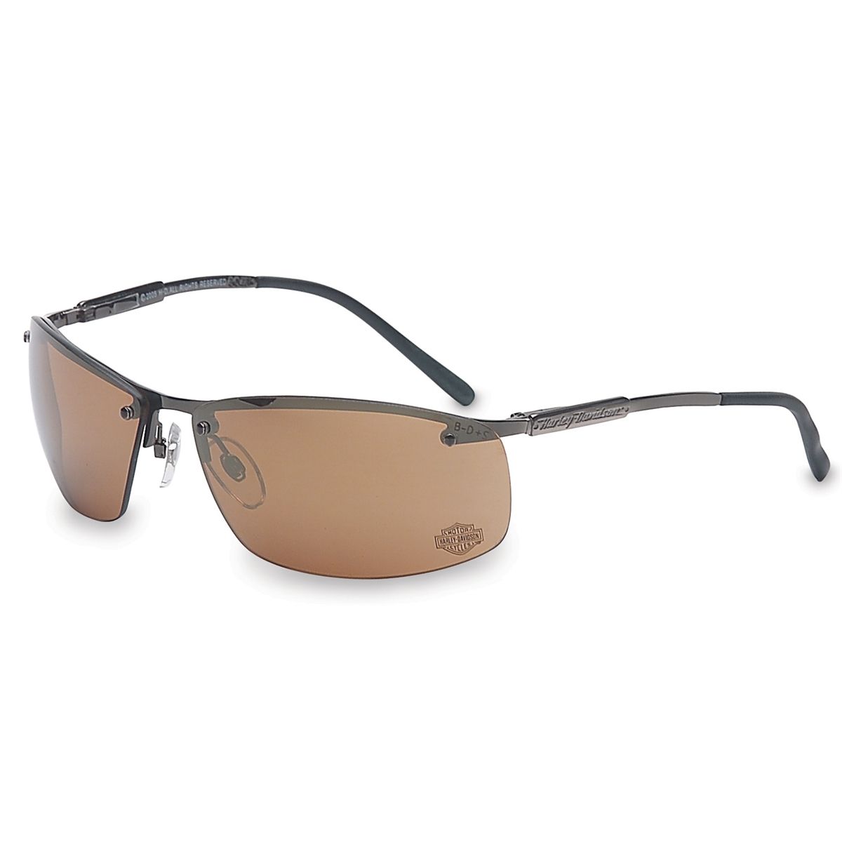Harley Davidson Safety Glasses - Gunmetal, Brown Lens