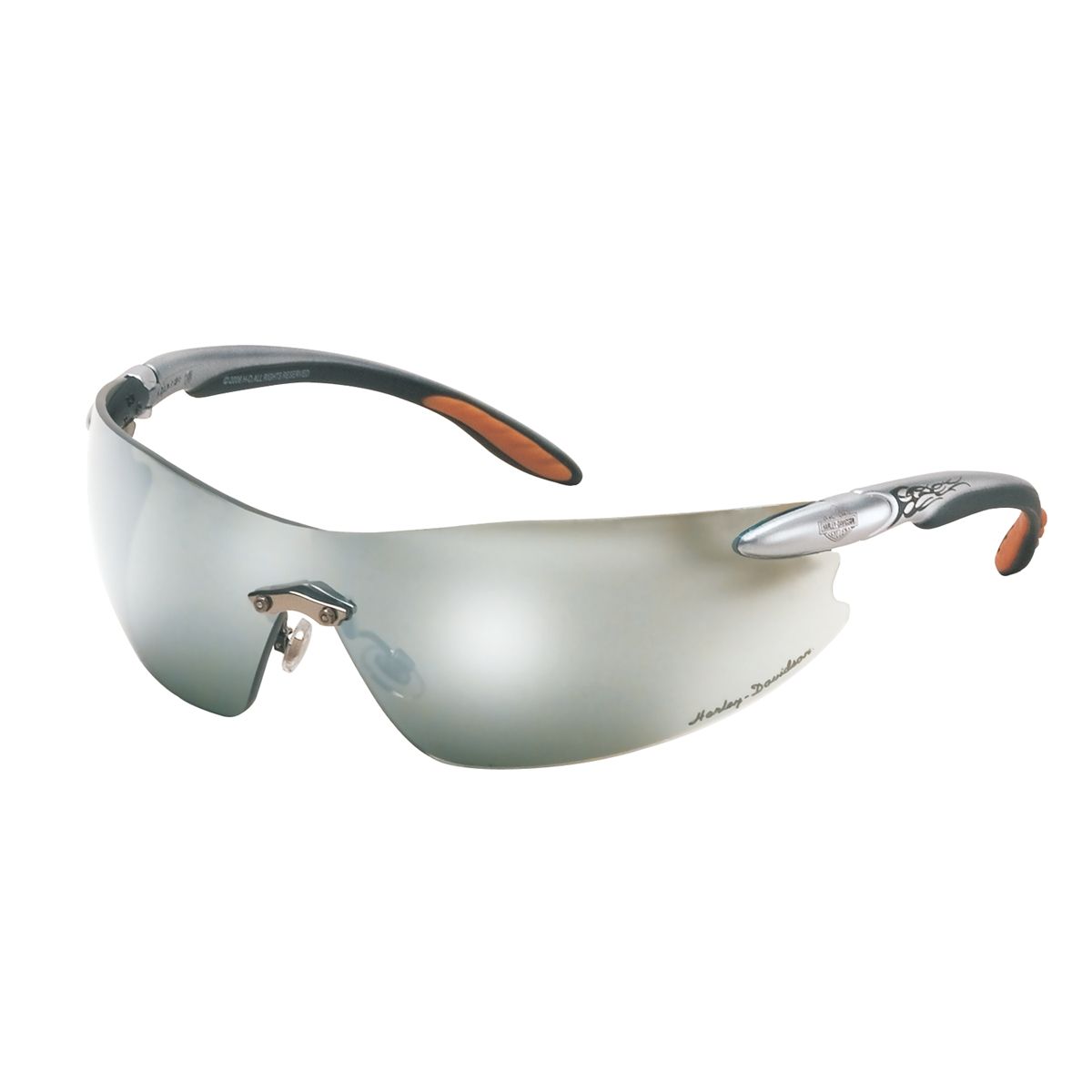 Harley Davidson Safety Glasses - Flame, Silver Mirror