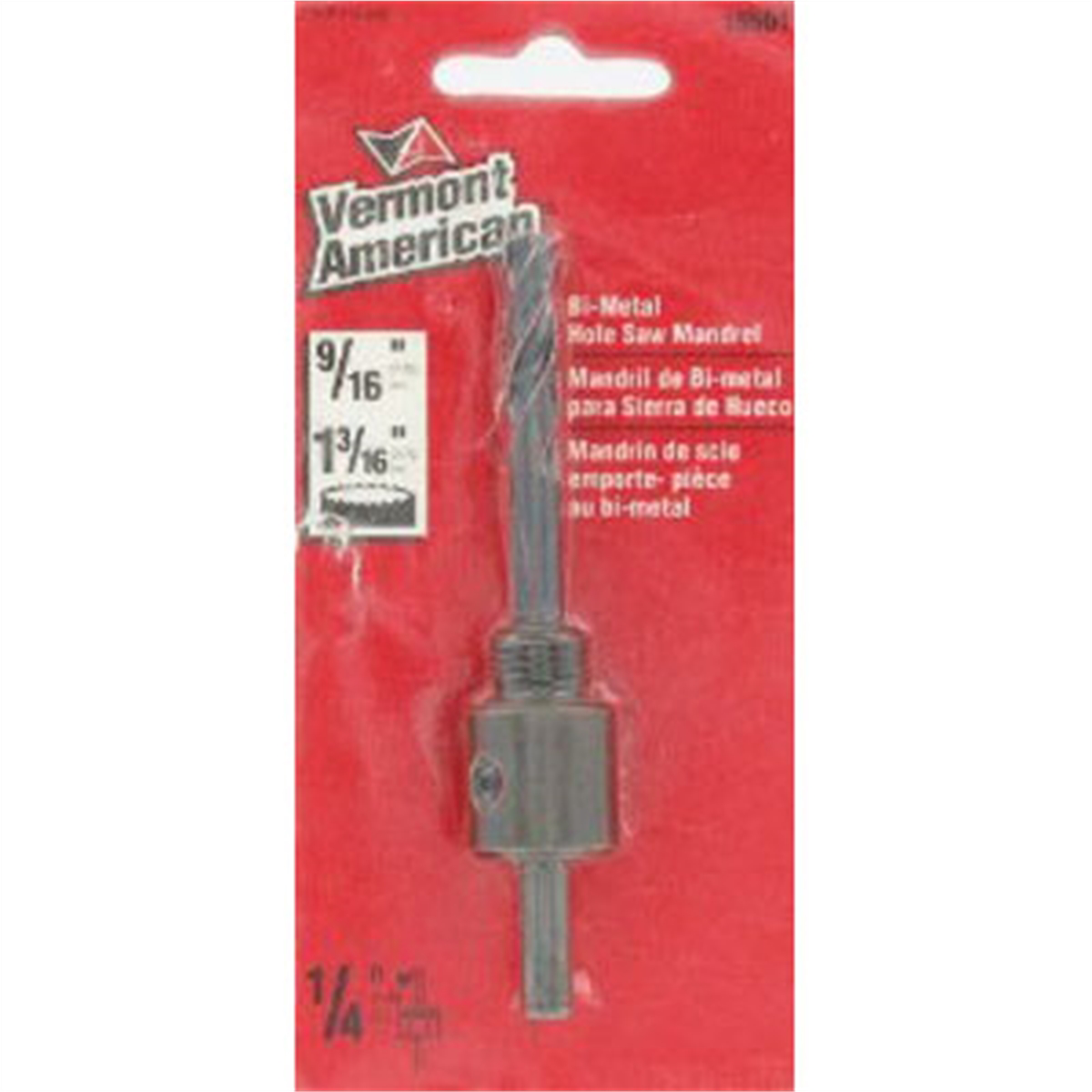 Mandrel for Hole Saw, Industrial, 9/16 In - 1-3/16 In