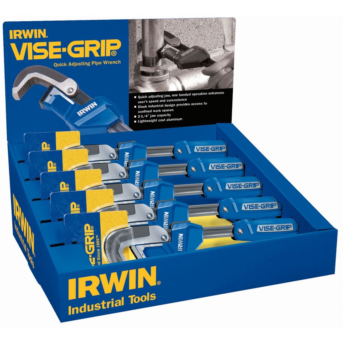 11 in Aluminum Quick Adjust Pipe Wrench Irwin Hanson Vise Grip VIS274001 