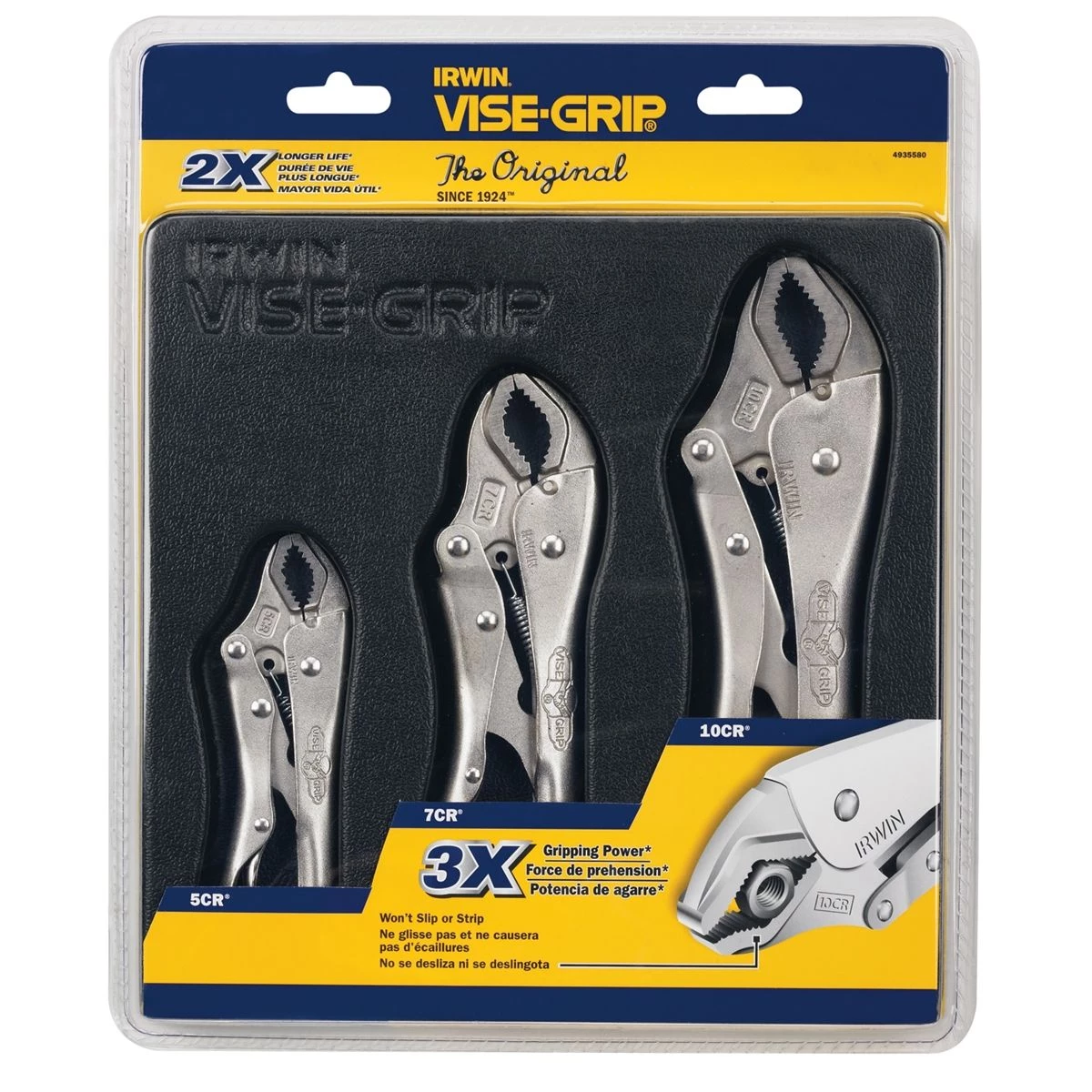 (image for) 3 Piece Locking Pliers Set (10CR, 7CR & 5CR)