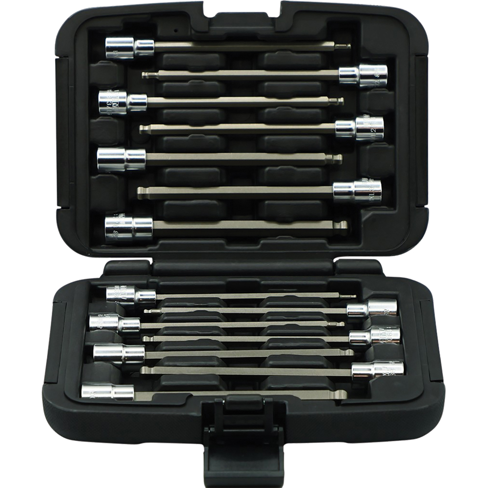 VIM Tools 14 PC. MASTER 6'' LONG BALL HEX DRIVER SET - 3/8'' DR.
