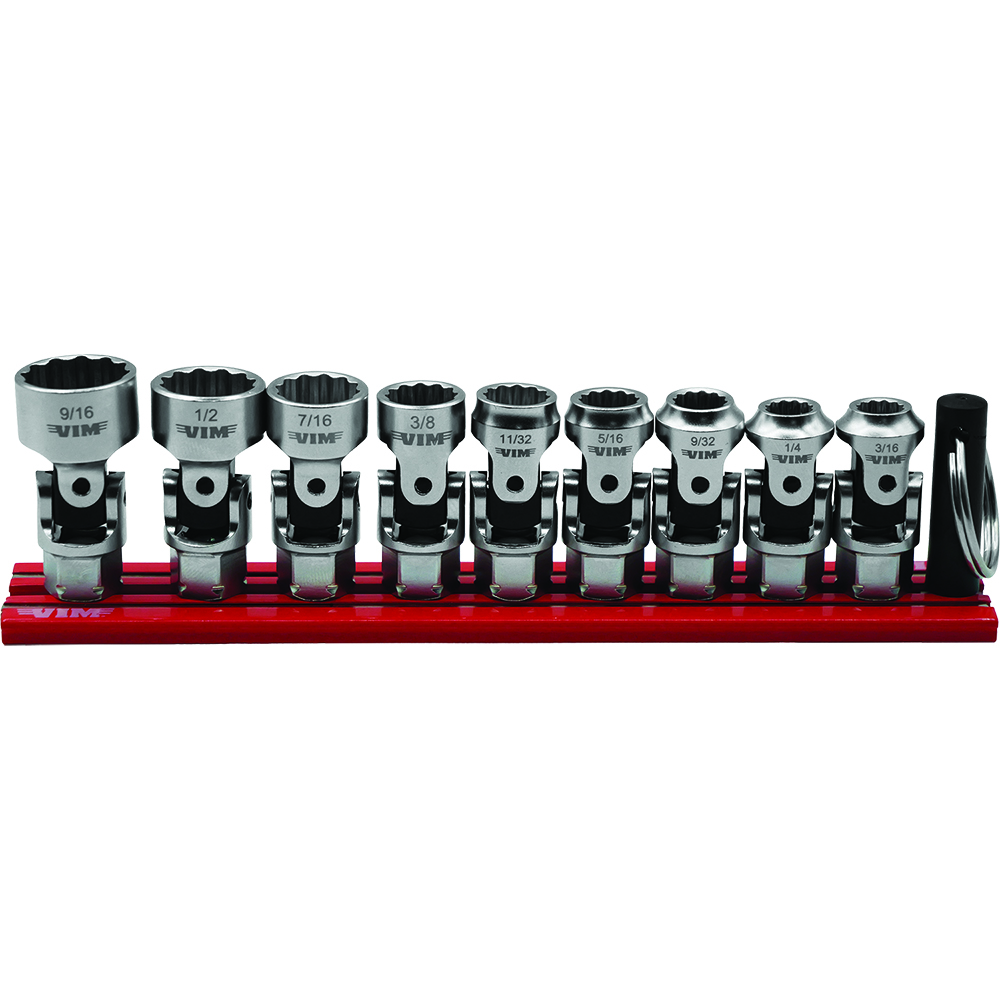 VIM Tools 7 Piece 12 Point Dual Drive Stubby UJ SAE Socket S