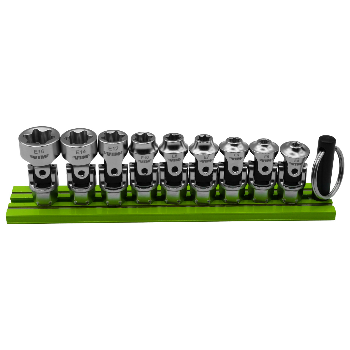 VIM Tools 9 Piece Dual Drive Stubby UJ E-TORX Socket Set - 1