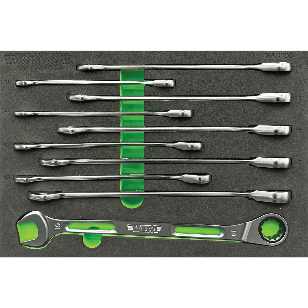 10 PC. SLIM ANGLED RATCHETING WRENCH SET