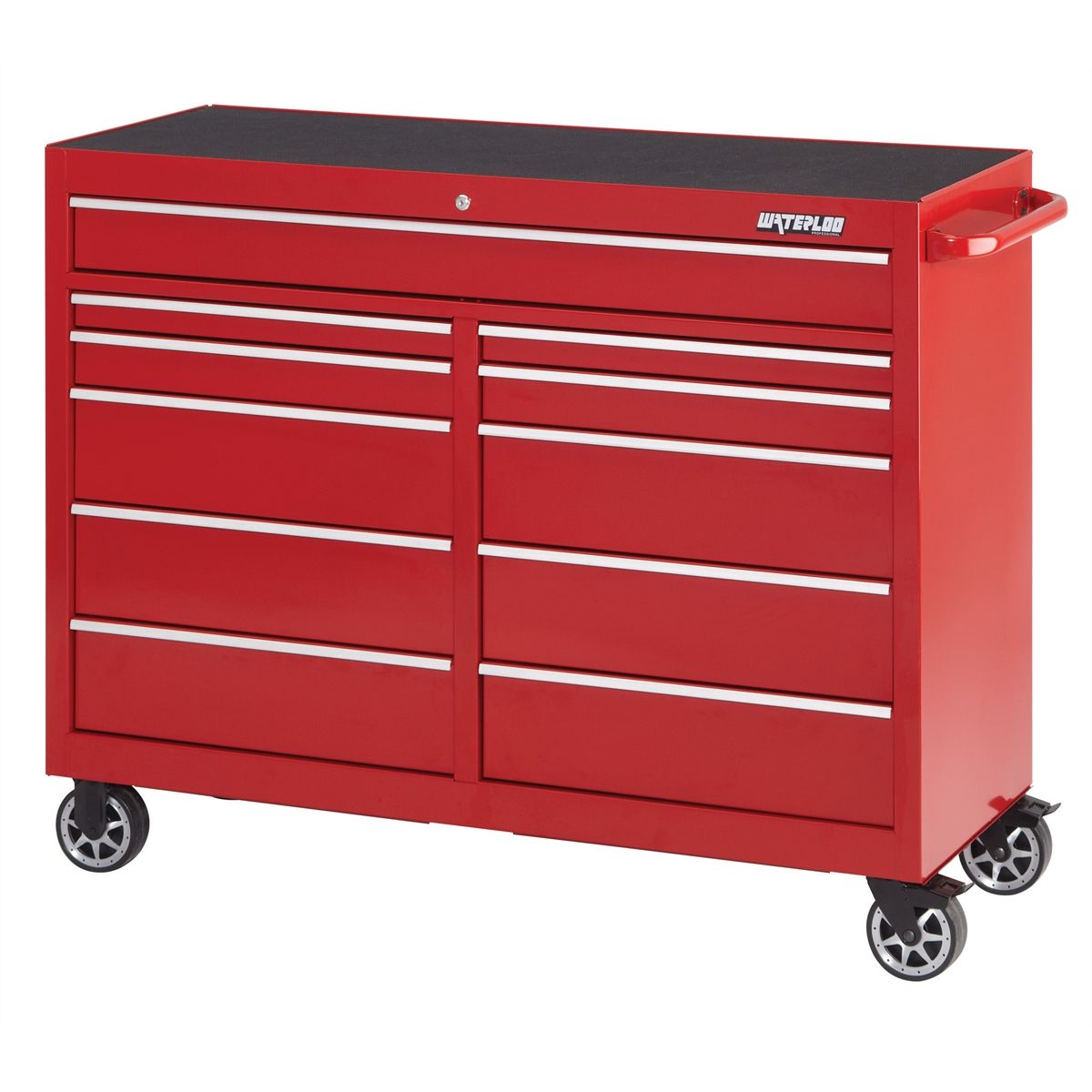 52 In. Red 11-Drawer Tool Cabinet w/Liners
