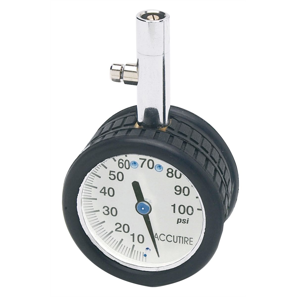 Round Tire Gauge - White Face - 2 In