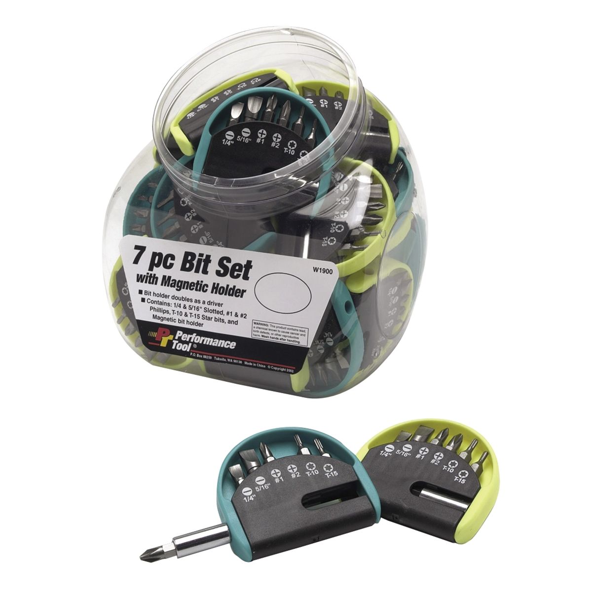 7 PC BIT SET W/MAGNETIC HOLDER FISHBOWL= 20 PCS