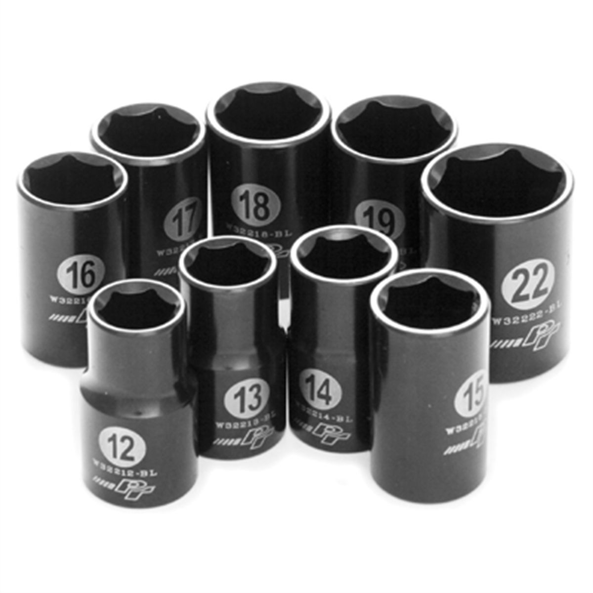 9 Pc 1/2'' Dr MM Black Laser