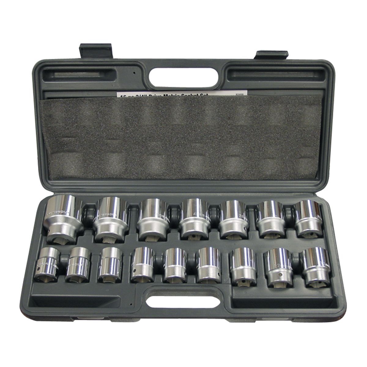 3/4 Inch Drive 12 Pt Metric Socket Set - 16-Pc...