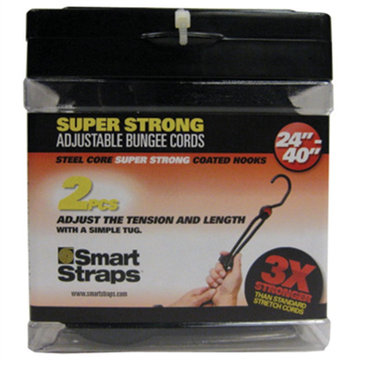 Bungee SS Adjust 24-40" Red2pk
