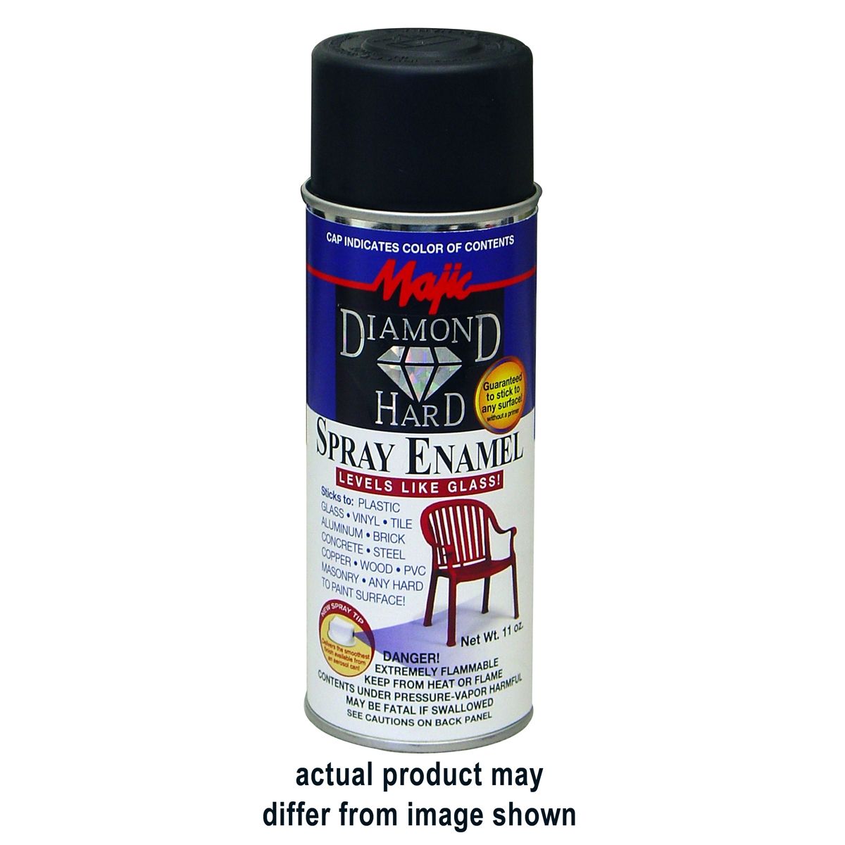 Majic Diamondhard Spray Enamel, Satin Black