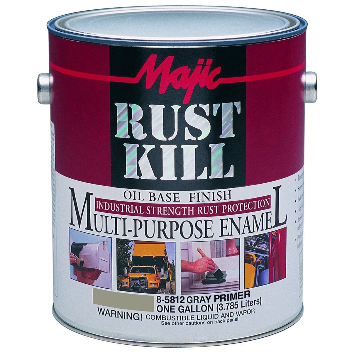 Majic Rust Kill Multi Purpose Enamel, Gallon Gray Primer