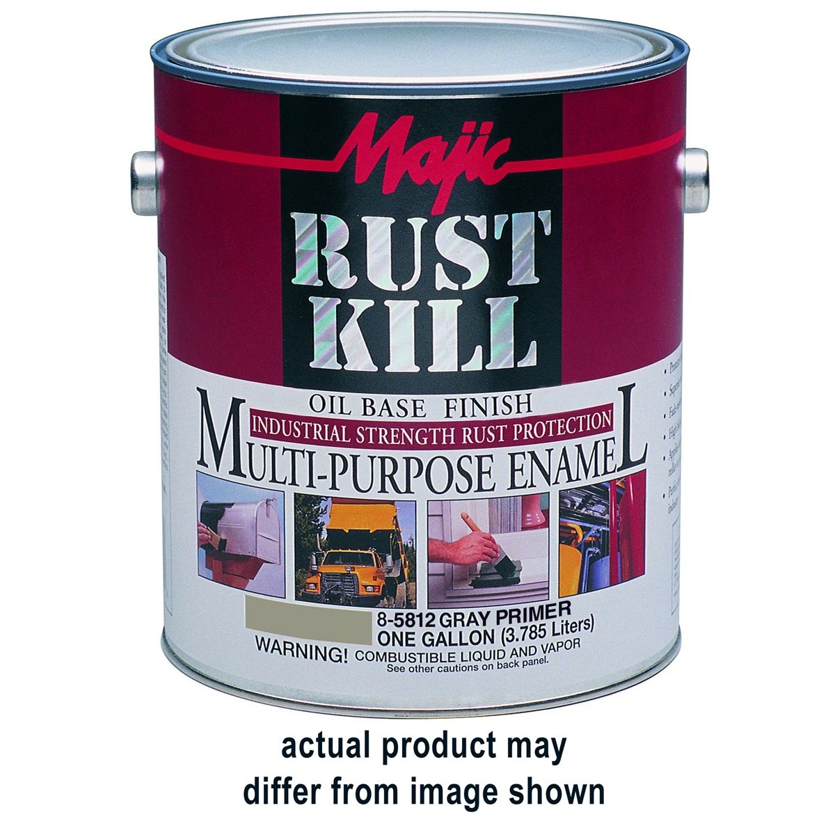 Majic Rust Kill Multi Purpose Enamel, Gallon Gloss Black