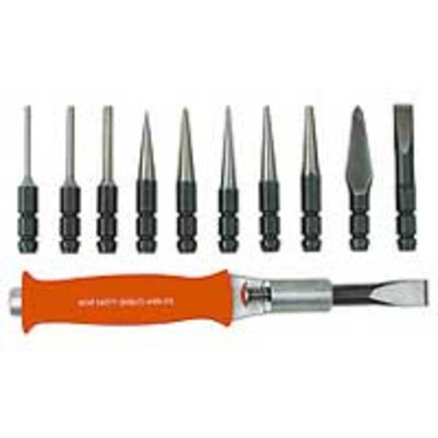 Snap Change Punch & Chisel Set - 11 Pc