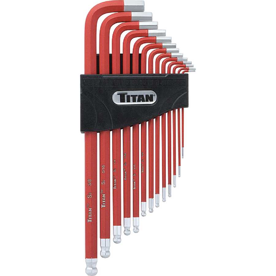 Titan | 12713 | Titan 13-Pc Extra Long Ball End SAE Hex Key Set
