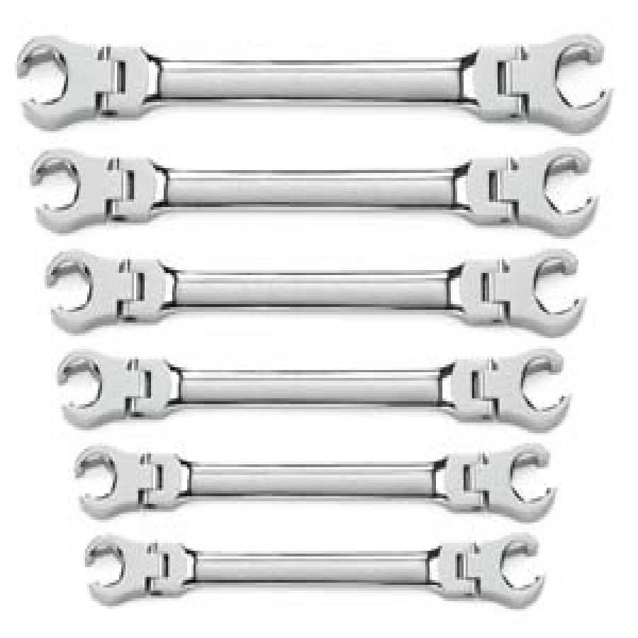 Flex Flare Nut Wrench Set - Metric 6-Pc