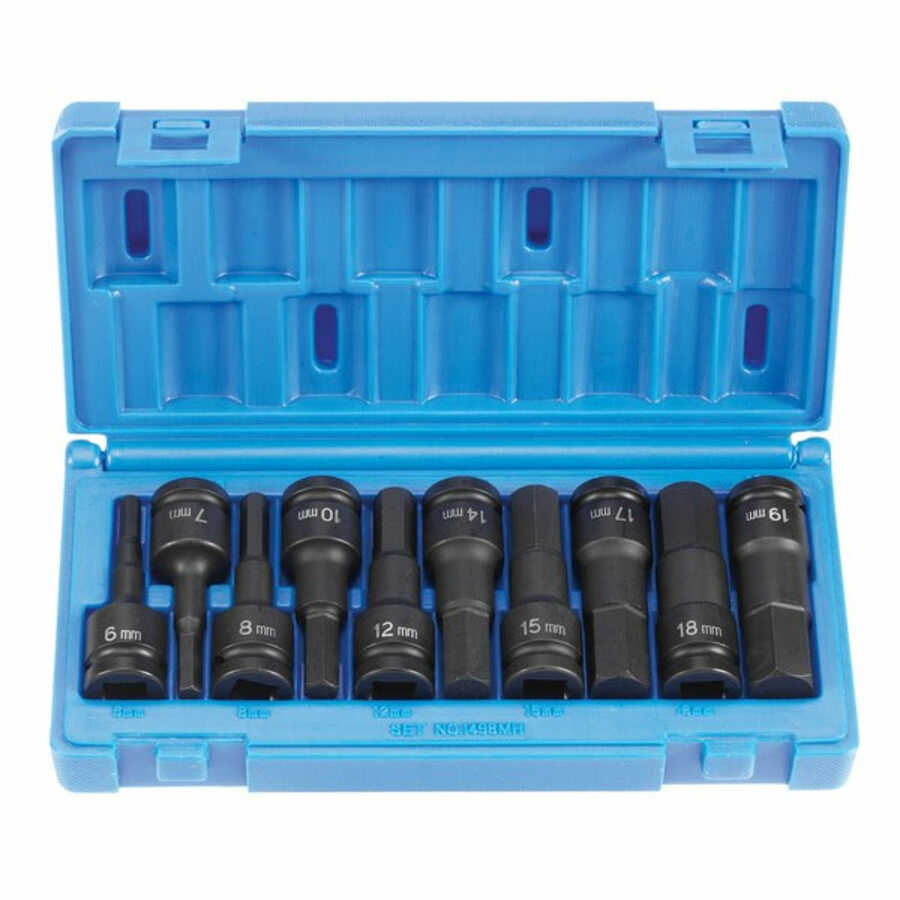 1/2 In Dr Metric Hex Driver Set - 10-Pc