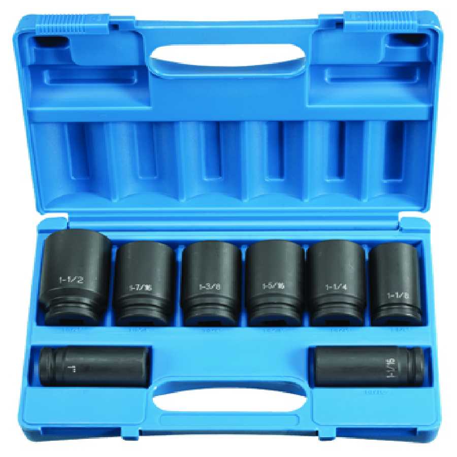 3/4'' Drive Deep Length Fractional Set - 8-Pc