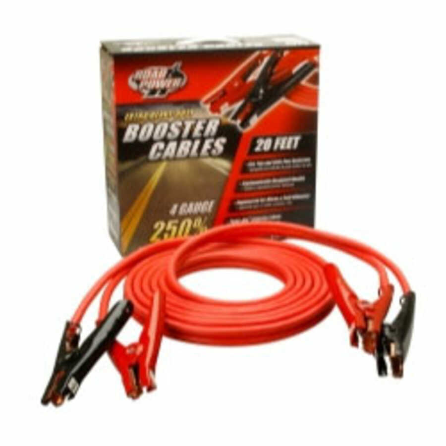 20 Ft 4 Gauge 500 Amp Polar-Glo Clamp Booster Cables