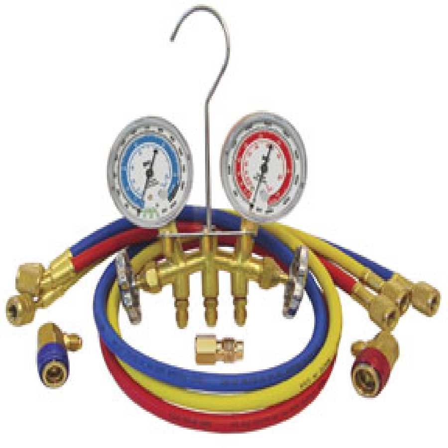 Mastercool | 66773 | Mastercool Dual R-12/R-134A Brass Manifold Gauge Set 72" Hoses