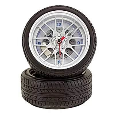 4" Two Tire Desk Clock