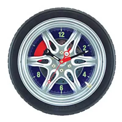 Tire and Rim Wall Clock - Lighted Tire and Rim Wall Clock - Lighted