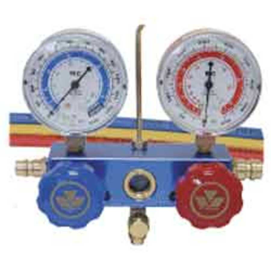 R134A TwoWay Aluminum Manifold Gauge Set Mastercool 89172