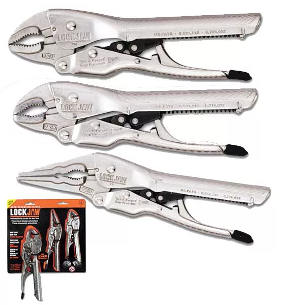 Locking Pliers Kit - 6 In 10 In Curved, 7 In Needle Locking Pliers Kit - 6 In 10 In Curved, 7 In Needle