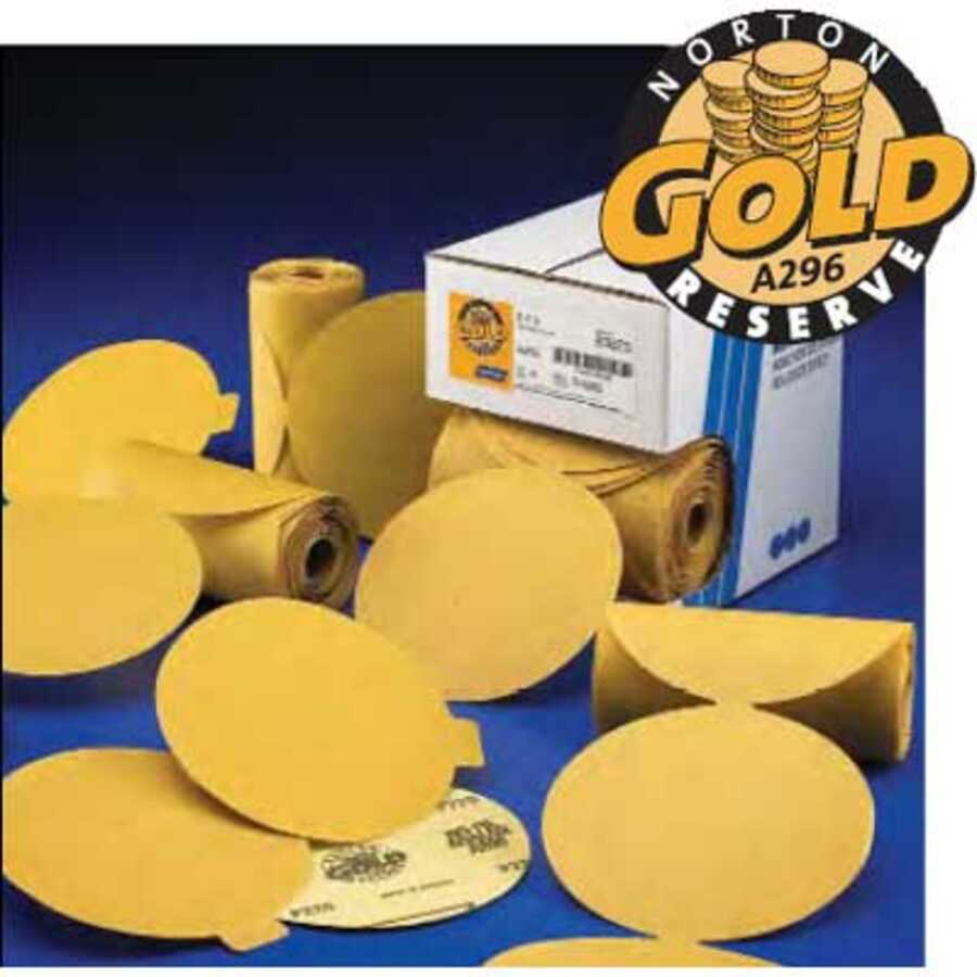 120 Grit DA 6'' Gold Reserve Norton Abrasive Sand Paper 100 Discs 83817 