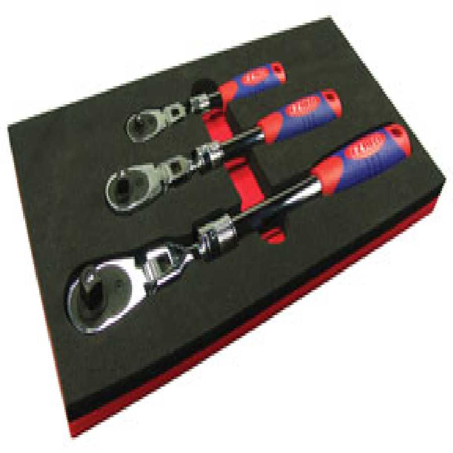 Extendable Flex Head Ratchet Set - 3-Pc