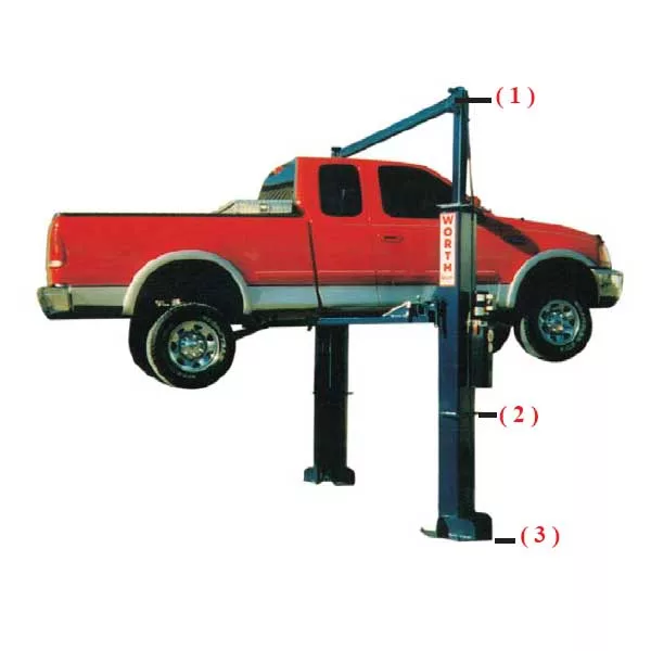 Dual Cylinder Two Post Lift - Clear Floor Asymmetric