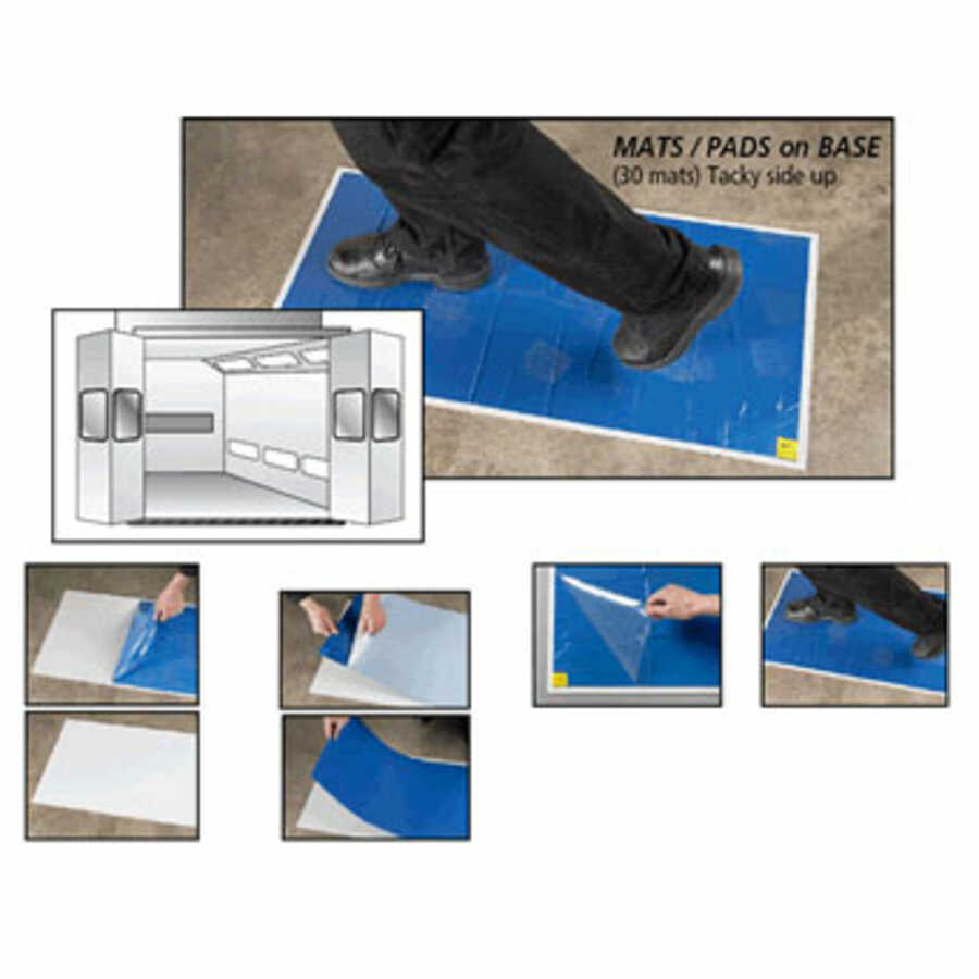 RBL Products 368 Reusable BASE w/ 24 x 36 30 Mats/Pad Tacky Mats