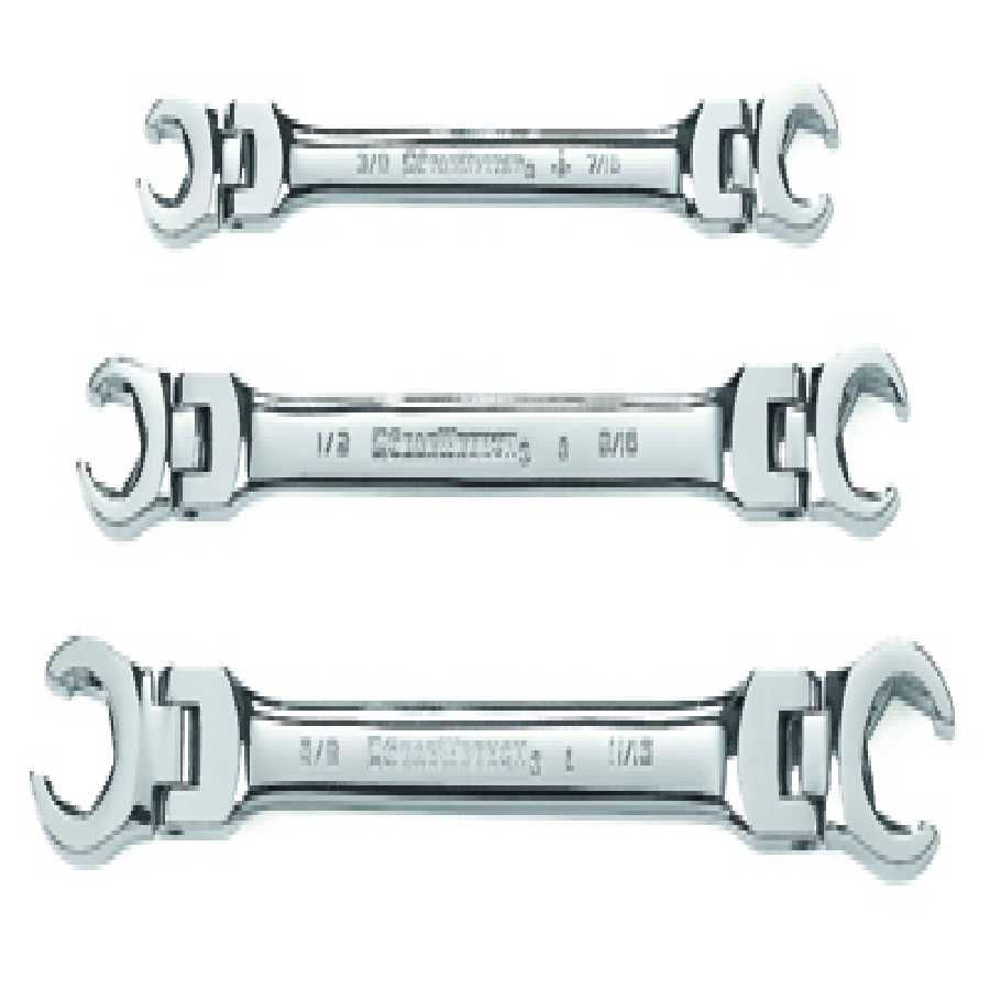 SAE Flex Flare Nut Wrench Set - 3-Pc