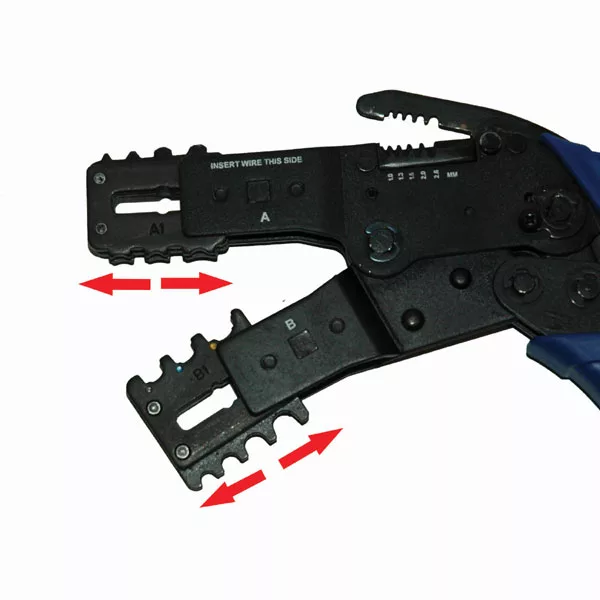 c. Ratcheting Cut/Strip/Crimp Tool w/ Interchangeable Dies