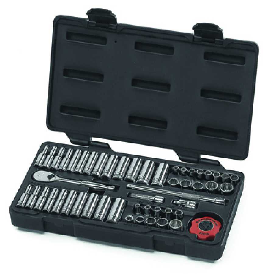 1/4 In Dr SAE/Metric 12-Pt Socket Set - 51-Pc