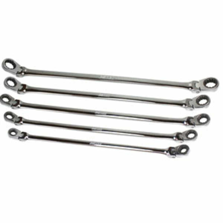 Flexible Nonreversible Metric Ratcheting Wrench Set 5Pc EZ Red NR5M