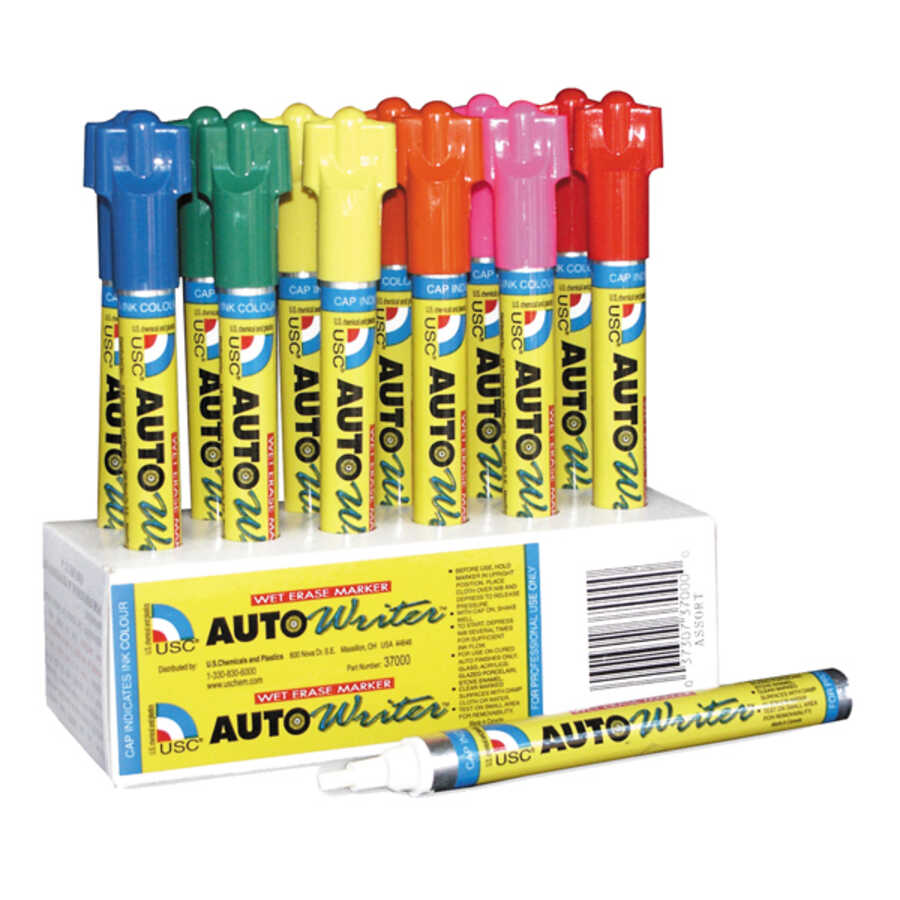 Auto Writer Pen Assorted 12/Box US Chemical & Plastics 37000