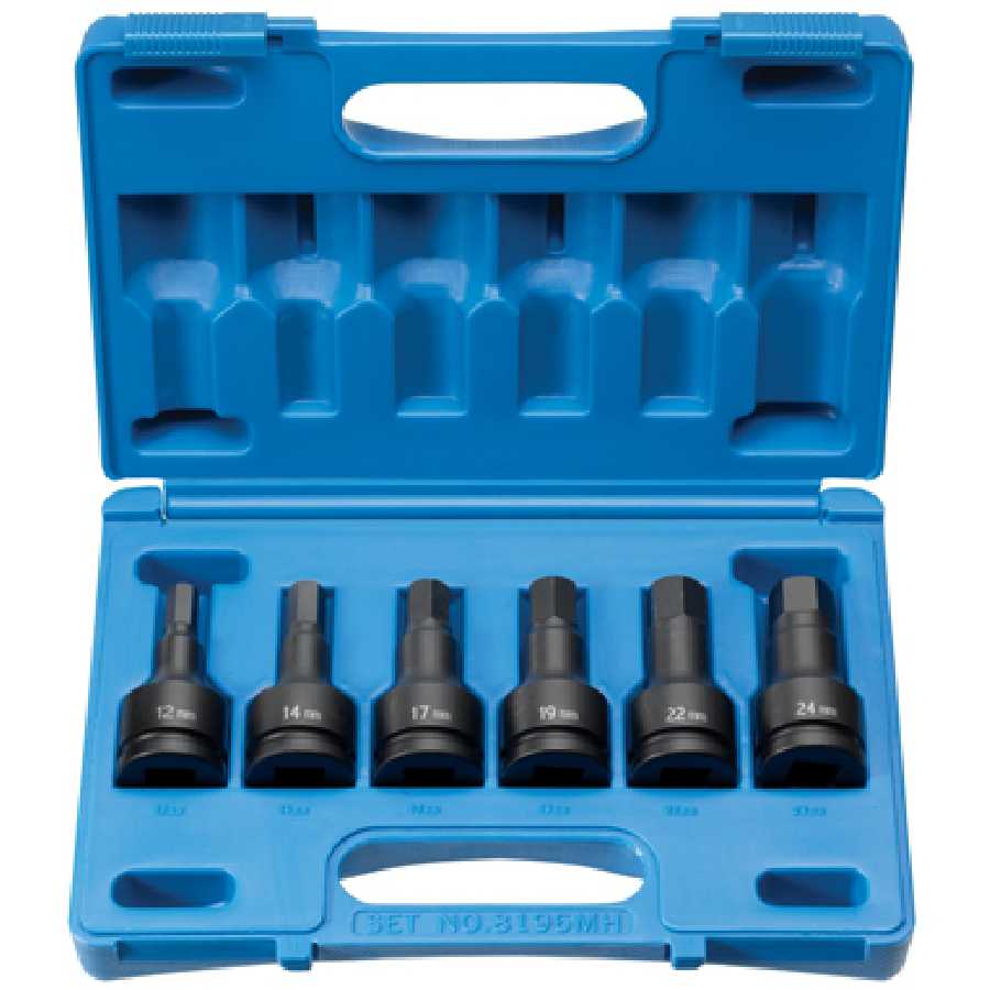 3/4 In Drive Metric Hex Driver Set - 6-Pc